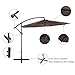 AMT Deluxe Adjustable Offset Cantilever Hanging 10' Patio Umbrella Cross Base Crank, Coffee