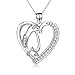 Penguin Necklace Sterling Silver Cubic Zirconia Heart Shape Penguin Gifts for Women Girls, 18