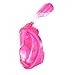 Octobermoon Original 180°Full view Panoramic Snorkel Mask-Full Face snorkeling Design.with anti-fog anti-leak Technology,See More water world Larger Viewing Area (XS Pink)