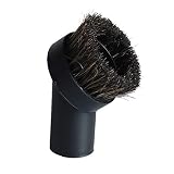 GIBTOOL Replacement Round Dusting Brush Soft Horsehair Bristle Vacuum Attachment 1.25" 1-1/4" 32mm Black Brush for Most Brand Accepting 1.25'' Attachment