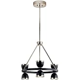 Kichler Baland 22 Inch 6 Light Chandelier in Black and Polished Nickel