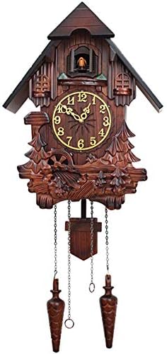 壁掛け時計 ヨーロッパの純木版鳩時計 子供部屋用振り子付きミュージックアワーリーチャイムクリエイティブウォールクロック76 C Times 33cm 大決算セール