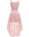 BeryLove Women's Floral Lace Hi-Lo Bridesmaid Dress V Neck Cocktail Formal Swing Dress
