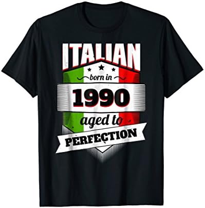 Italian Birthday Gift T-Shirt 1990 Years Old Flag from Italy
