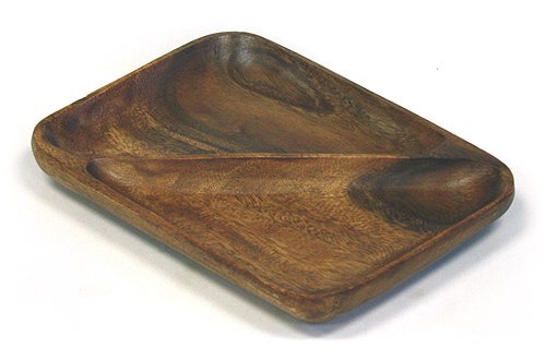 Mountain Woods Artisan Crafted Organic Acacia Serving Tray, 2 Compartment
