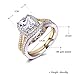 TIVANI-CITY Women's Engagement Rings Set Pretty 18K Gold Plated Two Tone Princess Cut CZ Stones Bridal Ring Heart Arrow Jewelry Promise Ring for Her