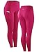 Neleus 2 Pack Tummy Control High Waist Running Workout Leggings,9017,2 Pack,Red,Rose Red,US XL,EU 2XL