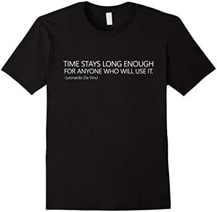 Men's Time Stays Leonardo Da Vinci Quote T-shirt XL Black