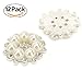 Wholesale 12 PCS Vintage Flatback Faux Pearl Flower Buttons Sew Embellishment Bulk 28MM