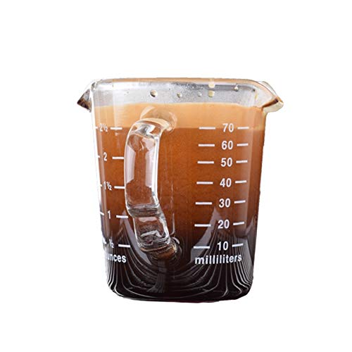 AlTaGru Espresso Shot Glass 70 ml with Handle and Spout