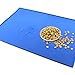 ONME Dog Feeding Mat, FDA Grade Silicone Waterproof Pet Food Mat, Non Slip Dog Bowl Placemat (Blue)