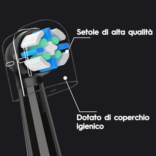 Pack of 12 Toothbrush Heads Compatible with Oral B IO Electric Toothbrush Heads Compatible with Oral B IO 2/3/4/5/6/7/8/9/10 (Black)