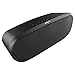Black Portable Stereo Wireless Bluetooth Speaker 4.0 with 12 Hours Playtime, AUX cable, Dual Driver, Super Bass, Support TF Card/USB Flash/FM Radio, Built-in Mic, Hands Free for IPhone Phone Tablet