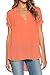 Dearlovers Women V Neck Short Sleeve Blouse Shirts Tops Large Orange
