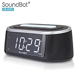 SoundBot SB1020 FM RADIO Bluetooth Wireless Speaker & Dual Alarm Clock for Music Streaming w/ FM Tuner, 2.1A USB Charging Output, 3.5mm AUX Line-In, LED Night Light