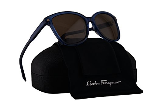 Salvatore Ferragamo Women\'s Blue Squared Cat Eye Sunglasses SF815S 414 Salvatore Ferragamo Blue Sunglasses for Women for sale | eBay main image 3