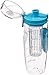 Time Marked Fruit Infuser Water Bottle AQUATIME Large 32 oz – Brush For Easy Clean included – Convenient To Carry - Fruit Infused Water Bottles - Infusion Bottle for Women and Men with Straw (Blue)