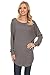 Alexander + David Womens Casual Loose Pullover Boyfriend Sweater with Crewneck Round Hem