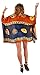 1 World Sarongs Womens Abstract Tiki Poncho Cover-Up in Yellow/Blue
