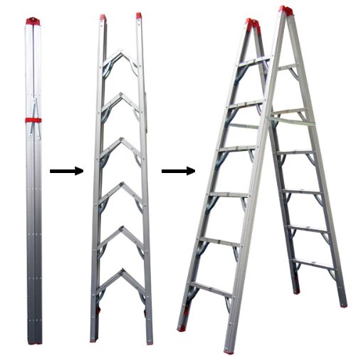 6FT Folding Ladder Rv Compact Ladder Storage Ladder Foldable Ladder