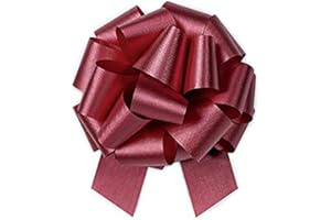A1 BAKERY SUPPLIES Burgundy 5.5 Inch 20 Loop Pull Bows 10 Pack Gift Wrap Christmas Wedding Gift Wrap Pull Bows Pull String Bow