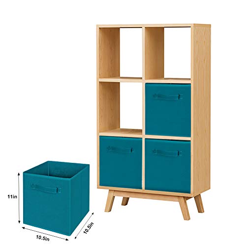 MaidMAX Cloth Storage Bins, Set of 6 Foldable Collapsible Fabric Cubes