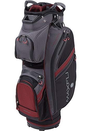 Maxfli 2019 Honors Plus Golf Cart Bag Lightweight 14-Way Top 3 Dividers w/Insulated Pocket (Gray/Burgundy)