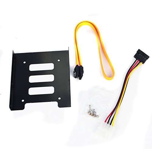 2.5" to 3.5" Bay SSD Metal Hard Drive HDD Mounting Bracket Adapter Tray w/Cable