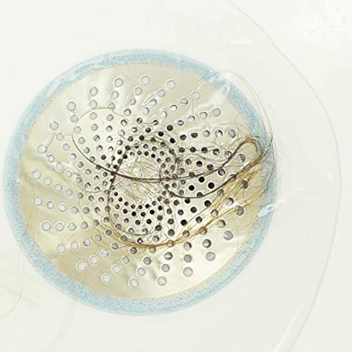 STAN BOUTIQUE Shower Hair Drain Trap | Catcher Stall Protector Strainer Flat Cover Stopper for Bathrooms Stainless Steel and Silicone for Easy Cleaning - 2 Pack