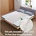 Earthing Half Sheet Queen with Grounding Cord & OUTLET TESTER - Organic cotton • Anti Microbial - EMF Protection & Anti-Radiation Shield for Better Sleep, Reduce Pain & Inflammation - EMF Neutralizer