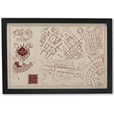 Harry Potter Marauder's Map Framed Wood Wall Decor | Vintage Harry Potter Wall Art for Bedroom or Fan Cave