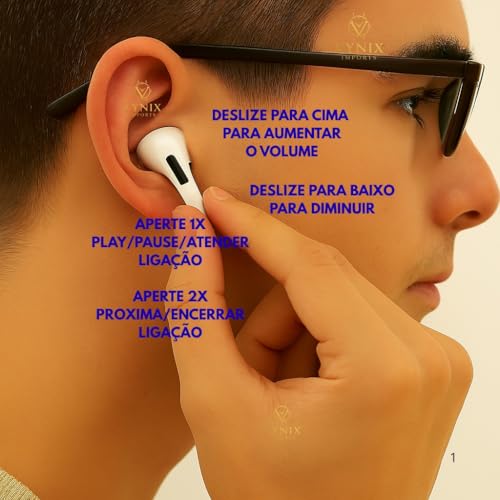 Fone Sem Fio Bluetooth Bt-5 Anti Ruido C/Qualidade Premium Cancelamento de Ruído e Bateria Longa Duração | Fone Compatível iOS e Android, controle de toque e case magnetica (Branco)