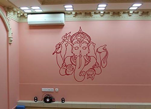 Ik447 Wall Decal Sticker Room Decor Wall Art Mural Indian God Om Elephant Hindu Success Buddha India Ganesha Ganesh Hindu Welfare Bedroom Meditation Yoga