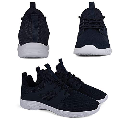 DierCosy Mens Running Shoes Tennis Shoes Mesh Breathable Lightweight Slip on Gym Walking Sneakers Blue 10.5