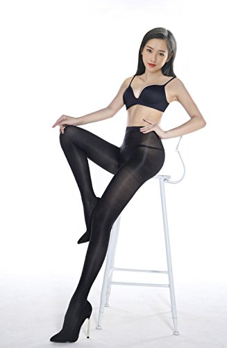 2 Pairs Shaping Socks Oil Socks Shiny Silk Stockings Pantyhose Dance Tights (Black 2) - Thumbnail 4