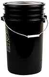 Hudson Exchange Premium 7 Gallon Bucket with Lid, HDPE, Black