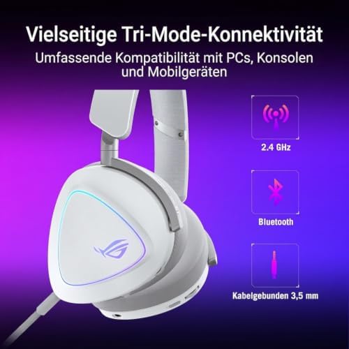 Delta II White kabelloses RGB Gaming Headset