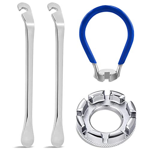 Bicycle Spoke Wrench Steel Size 10-15 Universal Spoke Tensioner for Bicycle Wheel Centring Nipple Tensioner Tension Wrench with Bike Tyre Lever Spoke Wrench Bicycle Tools