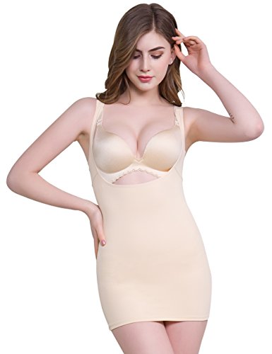 Everbellus Womens Tummy Control Shapewear Tank Top Seamless Body Shaper Beige Medium