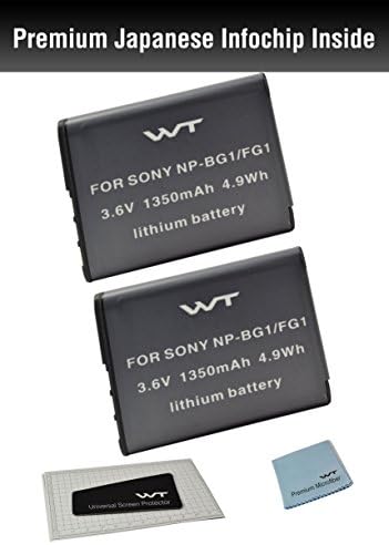 (2pack) WT Nixxell Battery for Sony NP-BG1,BC-CSG,NP-FG1 and Cyber-shot DSC-H3,DSC-H7,DSC-H9,DSC-H10,DSC-H20,DSC-H50,DSC-H55,DSC-H70,DSC-H90,DSC-HX5V,DSC-HX7V,DSC-HX9V,DSC-HX10V,DSC-HX20V, DSC-HX30V,DSC-N1,DSC-N2,DSC-T20, DSC-T100, DSC-W30, DSC-W35, DSC-W50, DSC-W55,DSC-W70,DSC-W80,DSC-W90,DSC-W100,DSC-W120,DSC-W130,DSC-W150,DSC-W170,DSC-W200,DSC-W210,DSC-W215,DSC-W220,DSC-W230,DSC-W270,DSC-W290,DSC-W300,DSC-WX1,DSC-WX10,Handycam HDR-GW77V