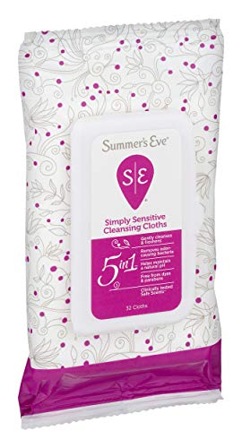 image for Summer's Eve Cleansing Cloths | Simply Sensitive |32 Count | Pack of 4