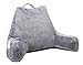 FavFactory Reading Pillow with Arms & Pockets for Sitting Up in Bed - Bedrest Chair Pillow with Removable Cover & Shredded Memory Foam for Back Support When Lounging (Grey, Standard)