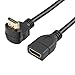 Bluwee HDMI Extension Cable - High Speed 90-Degree Angle HDMI Male to Female Extension Wire Cord - Gold Plated Plugs, Black (0.5FT)