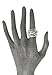 JanKuo Jewelry Silver Tone Cubic Zirconia Wide Band Cocktail Ring with Gift Box, Size 8