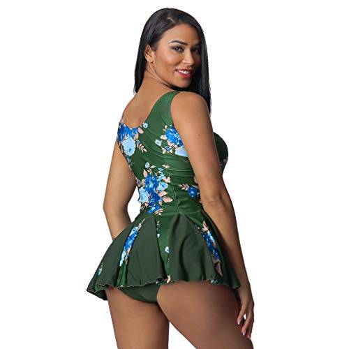 image for Drindf women's swimsuit Womens Plus Size Tankini Floral Print Swimdres