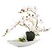 LOUHO Orchid Phalaenopsis Bonsai Artificial Silk Flower Arrangement Home Decor Table Centerpieces (White-2)