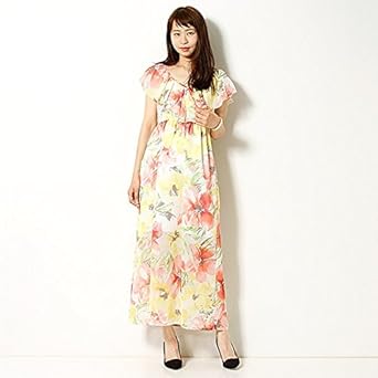 Amazon セシルマクビー Cecil Mcbee 大花柄フリルマキシ Amazon セシルマクビー Cecil Mcbee 大花柄フリルマキシ