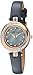 Armitron Women's 75/5542GMRGGY Swarovski Crystal Accented Rose Gold-Tone and Grey Leather Strap Watch