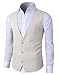 H2H Business Casual Slim Fit Stylish Suit solid 3 button Linen Vest