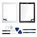 White Touch Screen Lens Glass Digitizer Replacement for iPad 2 - Includes Home Button Assembly , Camera Holder and Preinstalled Adhesive by ZHCH